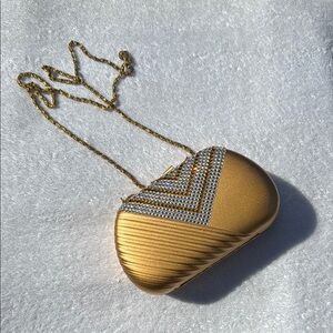 Gold and Silver Clutch with Chevron Design